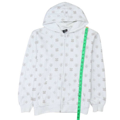 Quiksilver Women's White Full Zip Hoodie Size M Polyester Print