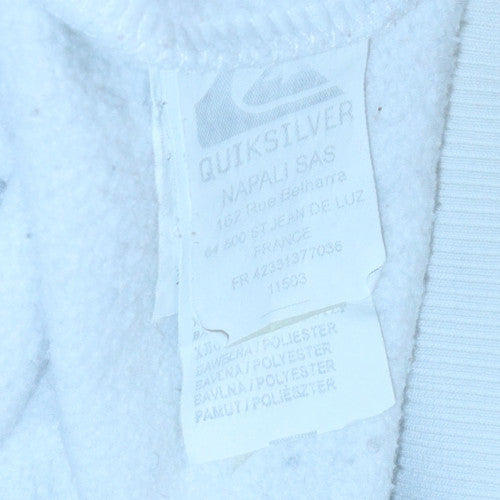 Quiksilver Women's White Full Zip Hoodie Size M Polyester Print