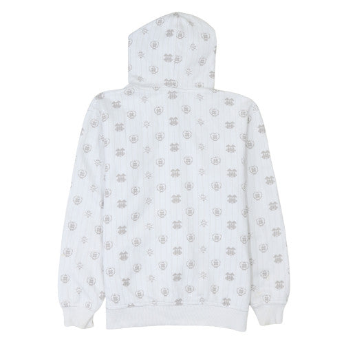 Quiksilver Women's White Full Zip Hoodie Size M Polyester Print