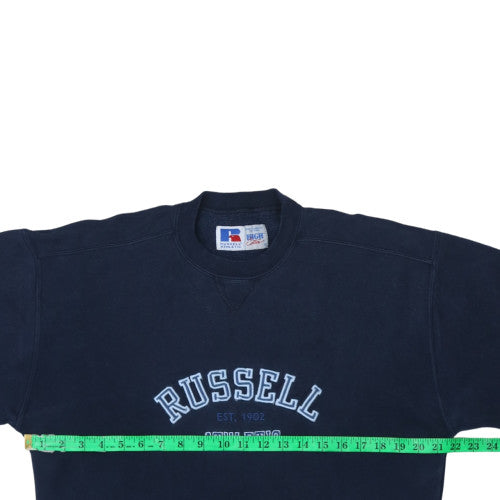 Russell Athletic Men's Navy Blue Cotton Crew Neck Sweatshirt Size S