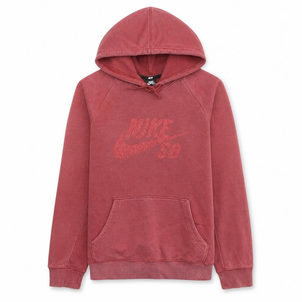 Nike SB Women Red Pullover Hoodie L Hooded Kangaroo Pocket