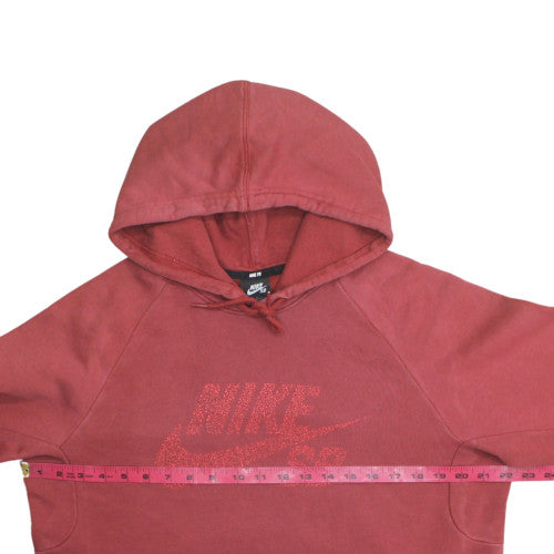 Nike SB Women Red Pullover Hoodie L Hooded Kangaroo Pocket
