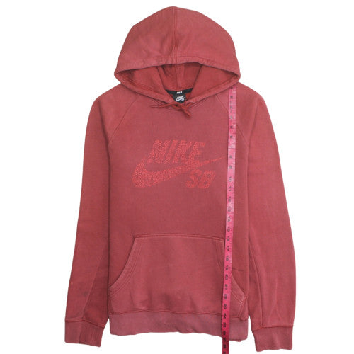 Nike SB Women Red Pullover Hoodie L Hooded Kangaroo Pocket