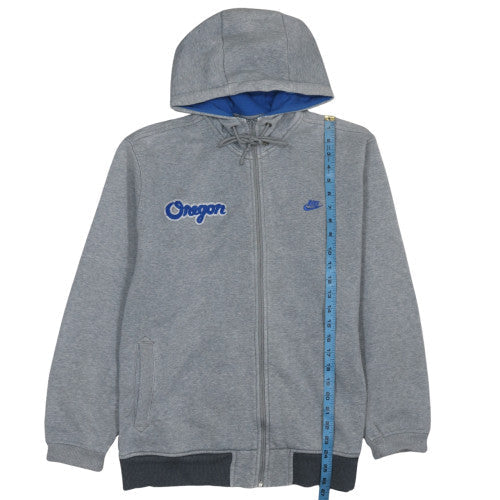 Nike Mens Grey Full Zip Hoodie Oregon Embroidered Logo Size L