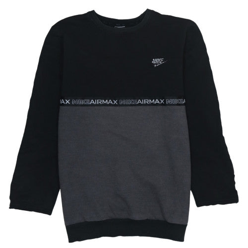 Nike Mens Black XL Pullover Sweatshirt Air Max Logo Fleece Sportswear