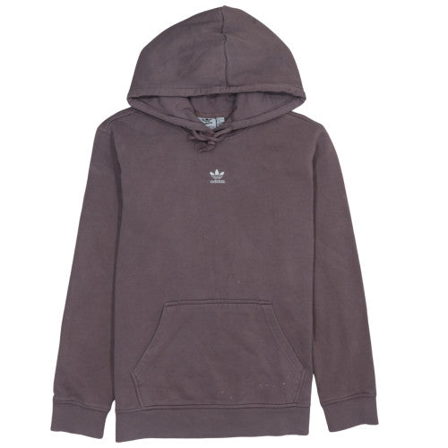 Adidas Women Brown Pullover Hoodie Size 12 Relaxed Fit Casual Sweatshirt