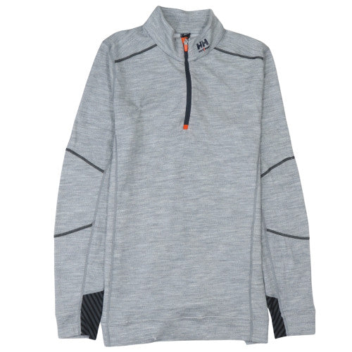 Helly Hansen Men's Grey 1/2 Zip Merino Wool Sweatshirt Size L