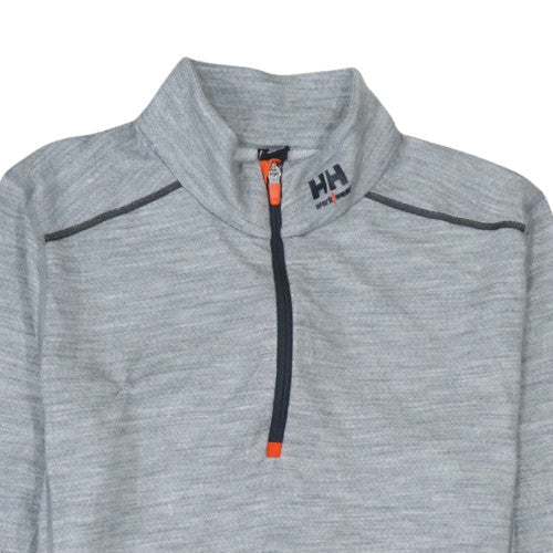 Helly Hansen Men's Grey 1/2 Zip Merino Wool Sweatshirt Size L