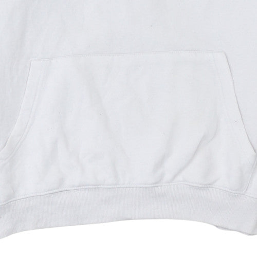 Fila Men's White Pullover Hoodie Medium Logo Graphic Cotton Blend