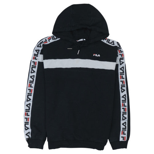 Fila Mens Black XS Pullover Hoodie Logo Sportswear