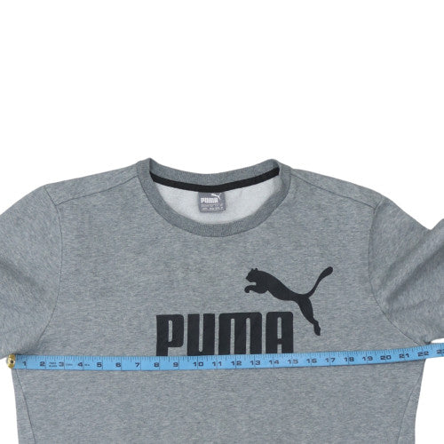 Puma Men Grey Crew Neck Pullover Sweatshirt M Regular Fit