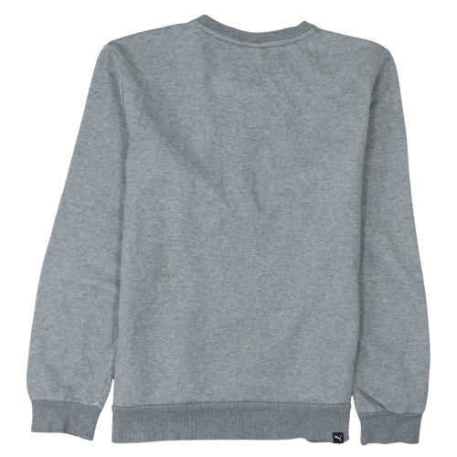 Puma Men Grey Crew Neck Pullover Sweatshirt M Regular Fit