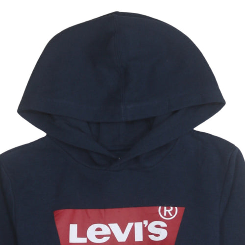 Levi's Boys Blue Pullover Hoodie 14 Years Logo Graphic Long Sleeve