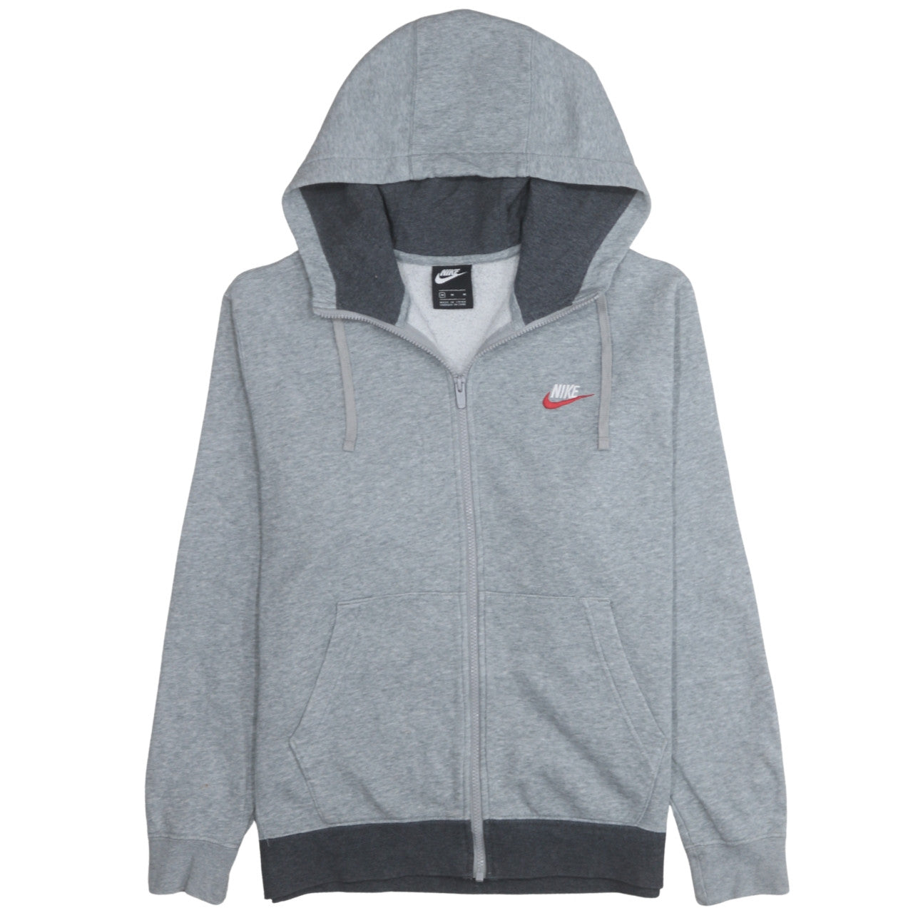 Nike Men's Grey Full Zip Hoodie Size M Sportswear Sweatshirt
