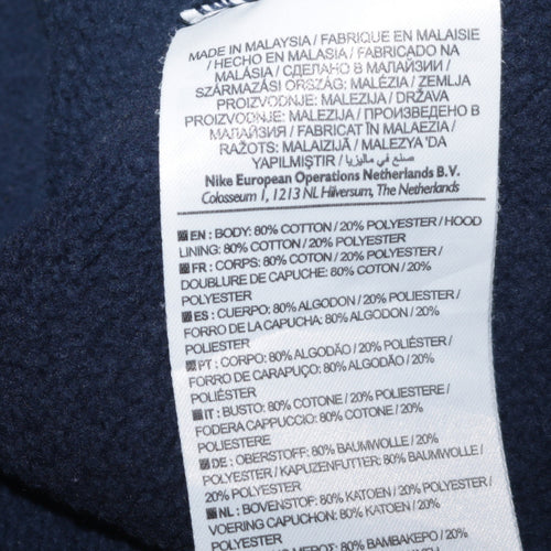 Nike Men's Blue Full Zip Hoodie L Fleece Sweatshirt
