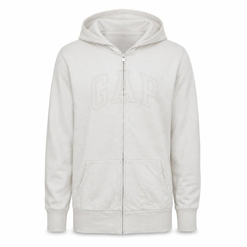 GAP Men’s Ivory Full Zip Hoodie XL Classic Cotton Blend