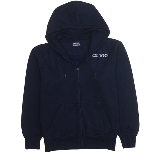 Kappa Mens Blue Full Zip Hoodie Large Fleece Cotton Blend