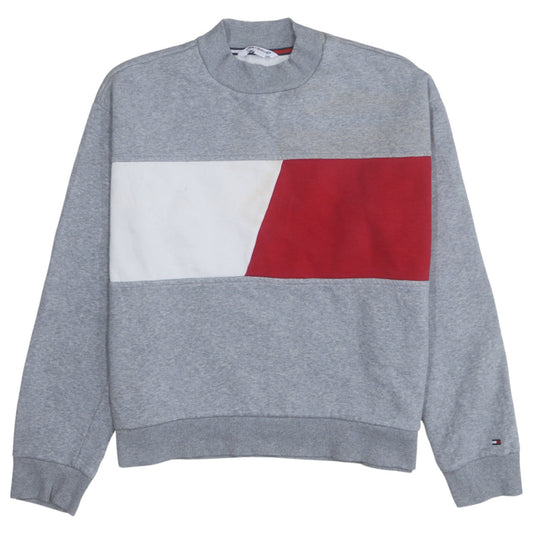 Tommy Hilfiger Sport Women's Grey Red Colourblock Sweatshirt Size M