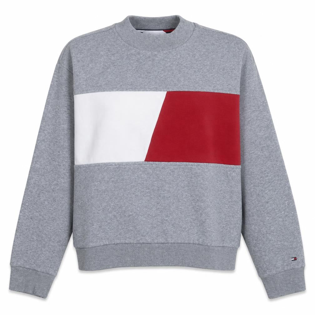 Tommy Hilfiger Sport Women's Grey Red Colourblock Sweatshirt Size M