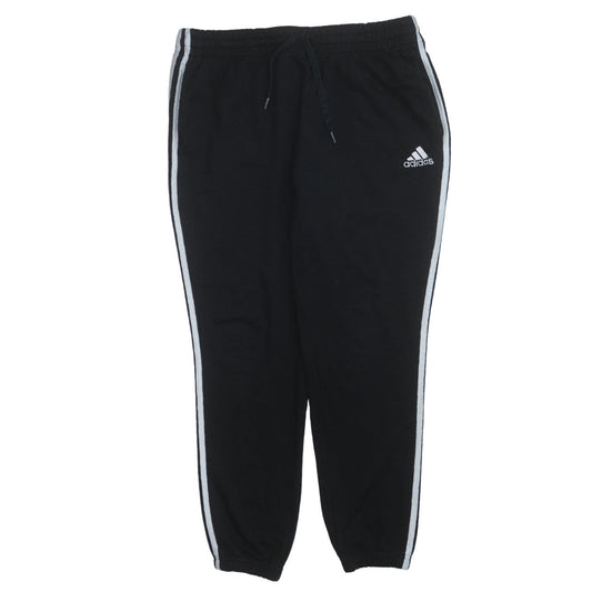 Adidas Women’s Black XL Jogger Trousers with White Stripes