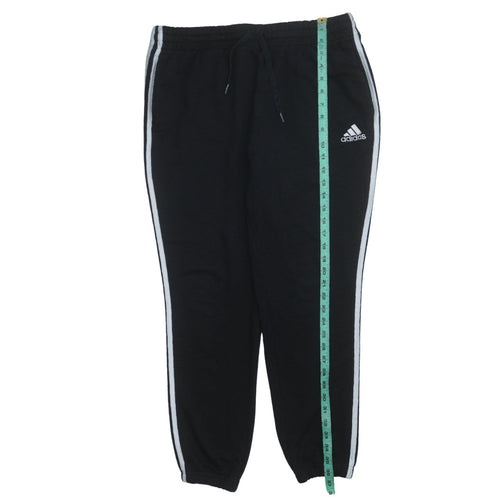 Adidas Women’s Black XL Jogger Trousers with White Stripes