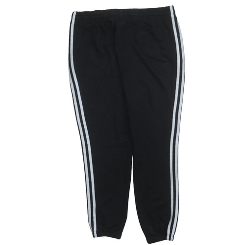 Adidas Women’s Black XL Jogger Trousers with White Stripes