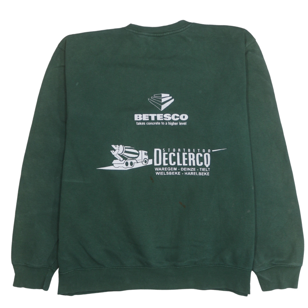 Russell Mens Green XL Pullover Sweatshirt Crew Neck Work Logo