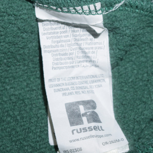 Russell Mens Green XL Pullover Sweatshirt Crew Neck Work Logo
