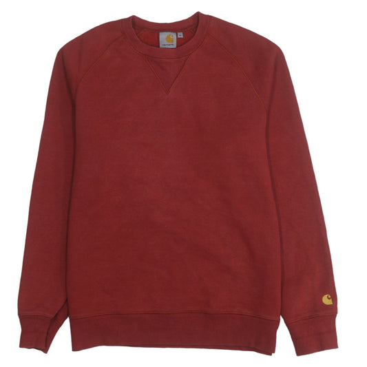 Carhartt Men's Red Pullover Cotton Blend Crew Neck Sweatshirt M