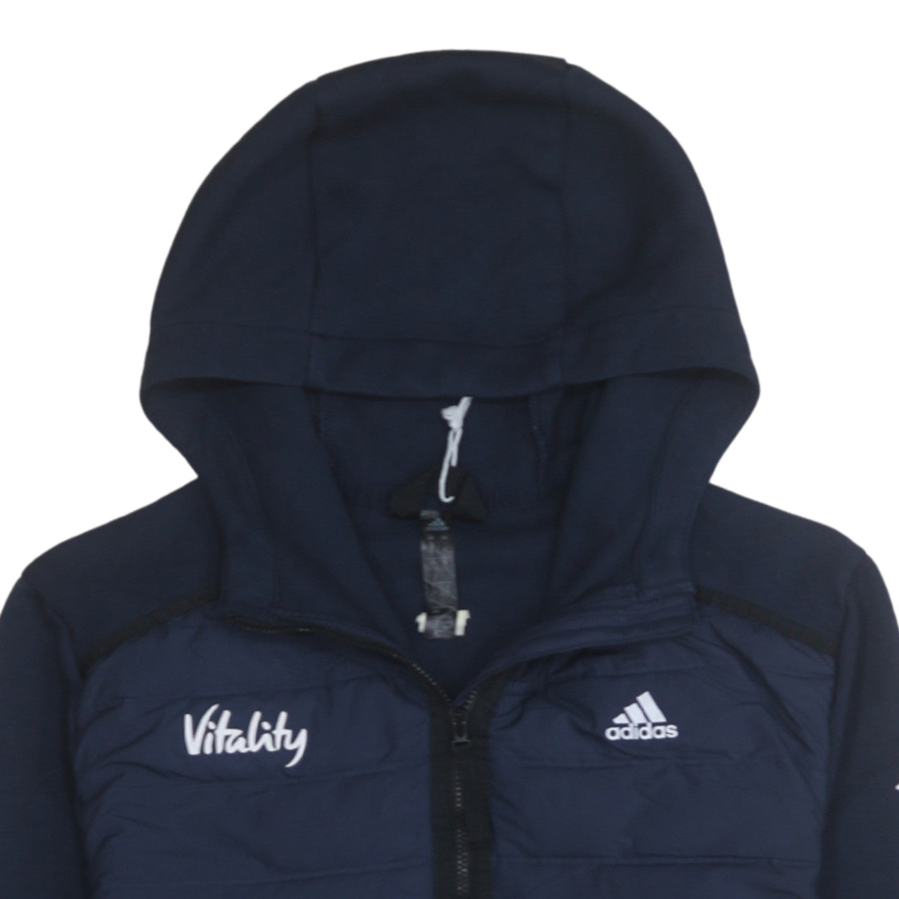 Adidas Teens Blue Full Zip Hooded Quilted Sports Hoodie 164