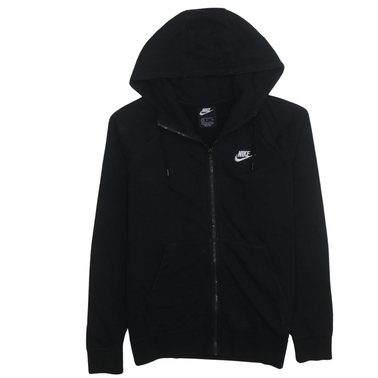 Nike Women's Black Full Zip Hoodie Small Cotton Blend