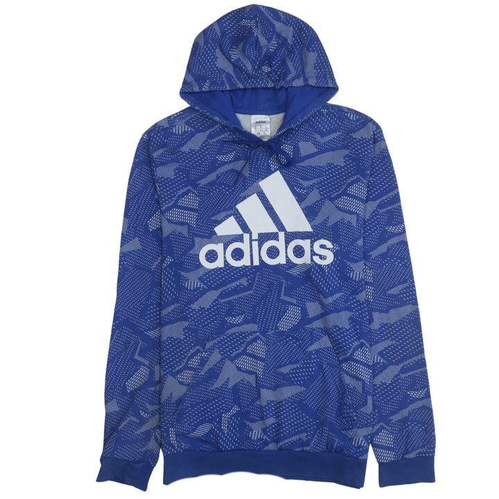 Adidas Men's Blue Pullover Hoodie Size M Sports Fleece Logo