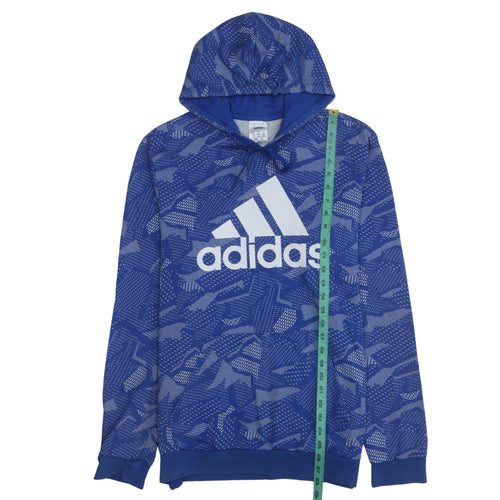 Adidas Men's Blue Pullover Hoodie Size M Sports Fleece Logo