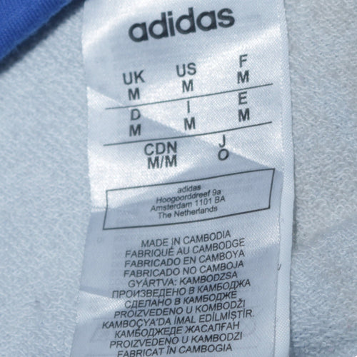 Adidas Men's Blue Pullover Hoodie Size M Sports Fleece Logo