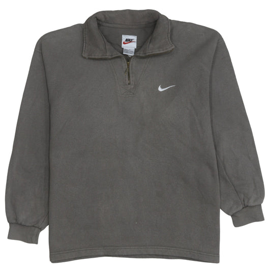 Nike Men's Grey 1/4 Zip Fleece Sweatshirt Size M