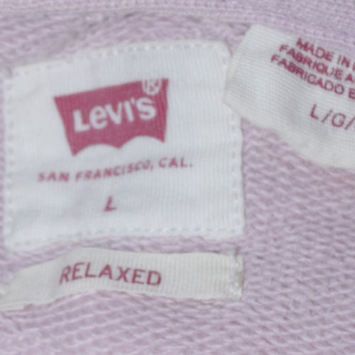 Levi's Women Pink Relaxed Pullover Hoodie Size L Cotton Blend