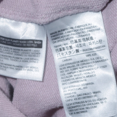 Levi's Women Pink Relaxed Pullover Hoodie Size L Cotton Blend
