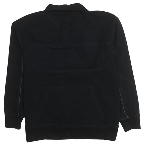 Tommy Jeans Men’s Black 1/4 Zip Embroidered Sweatshirt Size S
