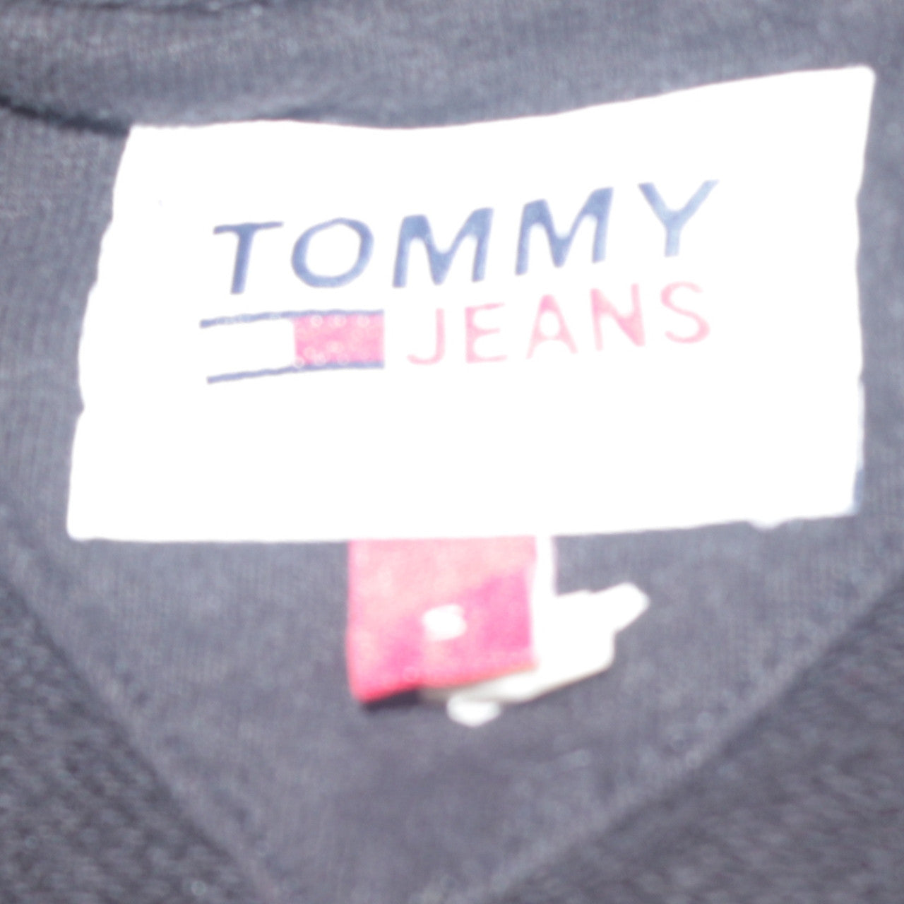 Tommy Jeans Men’s Black 1/4 Zip Embroidered Sweatshirt Size S