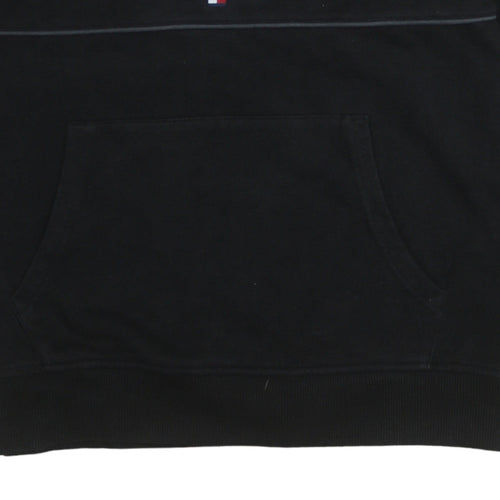 Tommy Jeans Men’s Black 1/4 Zip Embroidered Sweatshirt Size S