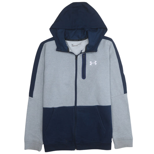 Under Armour Men’s Grey Blue Full Zip Hoodie Size L