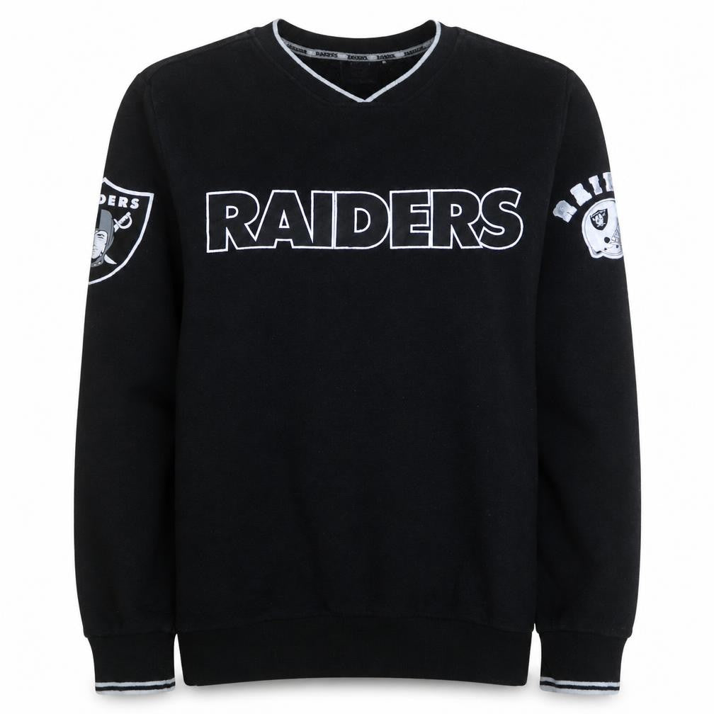 Front view of Primark NFL Raiders Black Women's Medium Pullover Sweatshirt