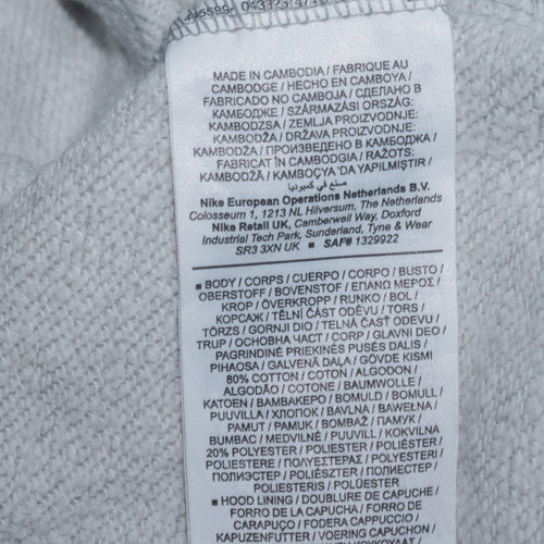 Nike Men's Grey Pullover Hoodie XS Sports Cotton Blend