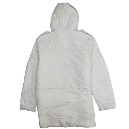 Ralph Lauren Women's White Hooded Long Parka Jacket Size L