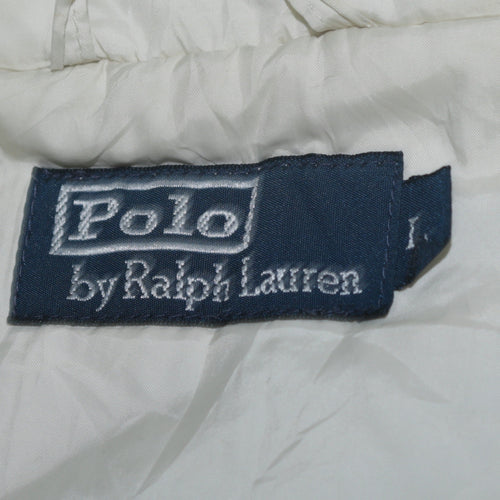 Ralph Lauren Women's White Hooded Long Parka Jacket Size L