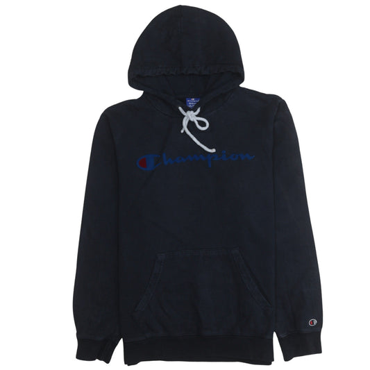 Champion Men's Black Pullover Hoodie Medium Fleece Logo Sweatshirt