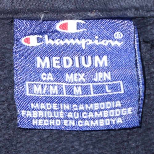 Champion Men's Black Pullover Hoodie Medium Fleece Logo Sweatshirt