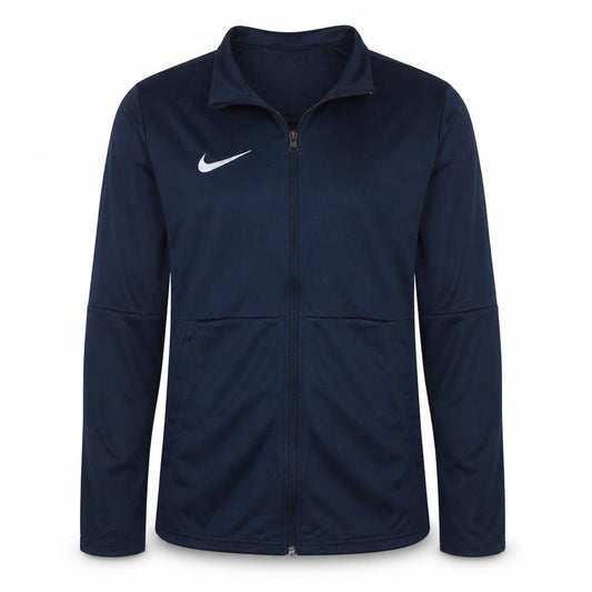 Front view of Nike Men's Blue Dri-Fit Track Jacket, size S, Full Zip Lightweight