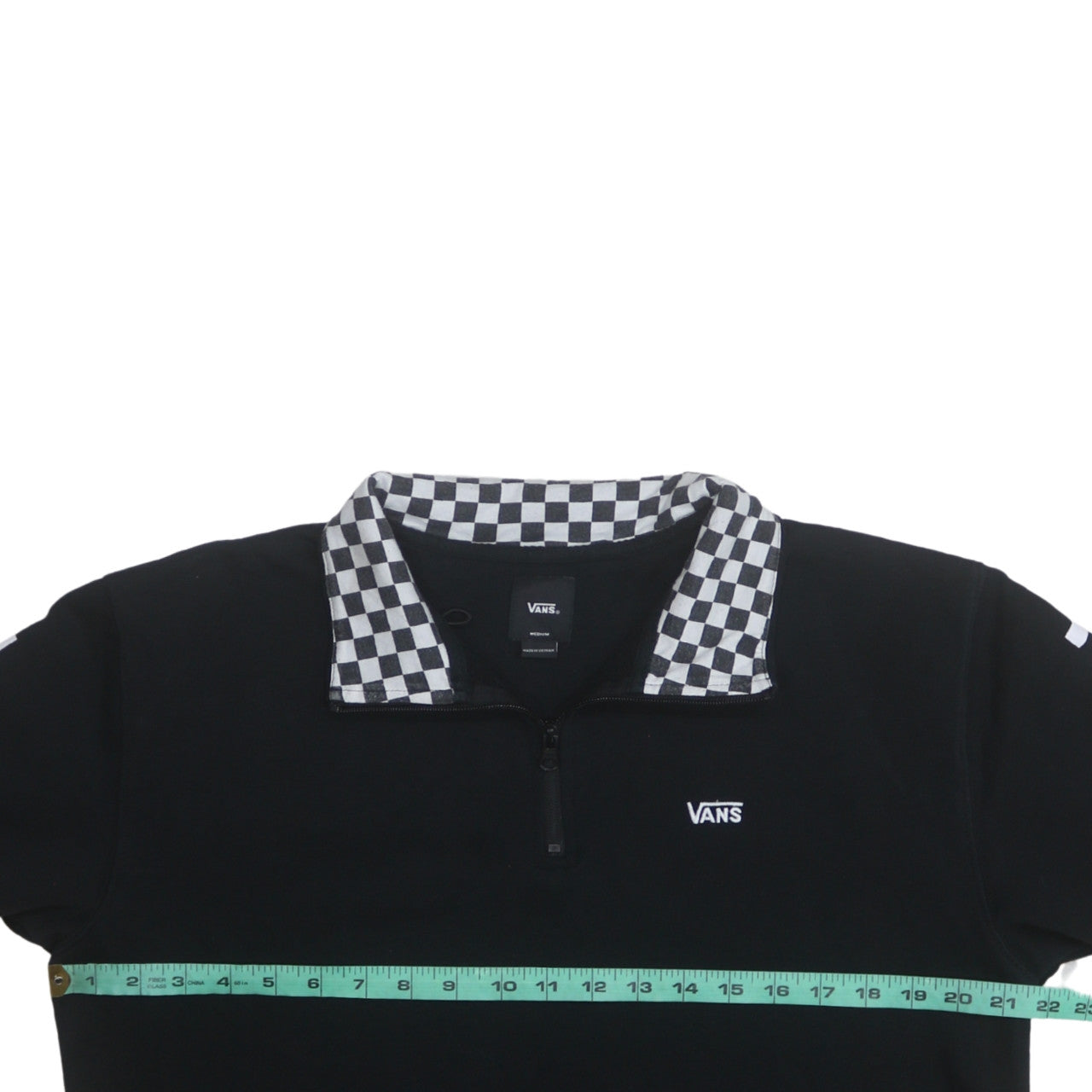 Vans Mens Black Checkerboard 1/2 Zip Collared Sweatshirt Medium