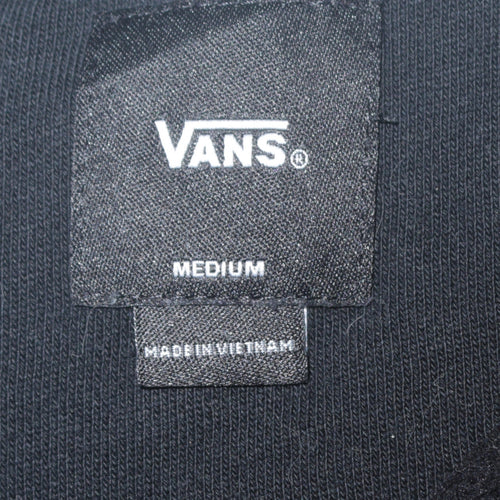 Vans Mens Black Checkerboard 1/2 Zip Collared Sweatshirt Medium